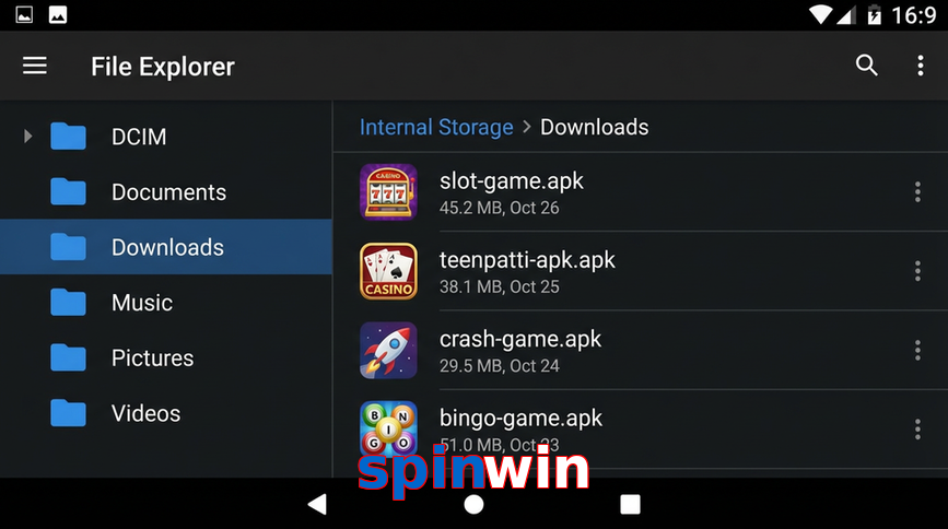 Main screen of Spinwin gameapk page for PK players